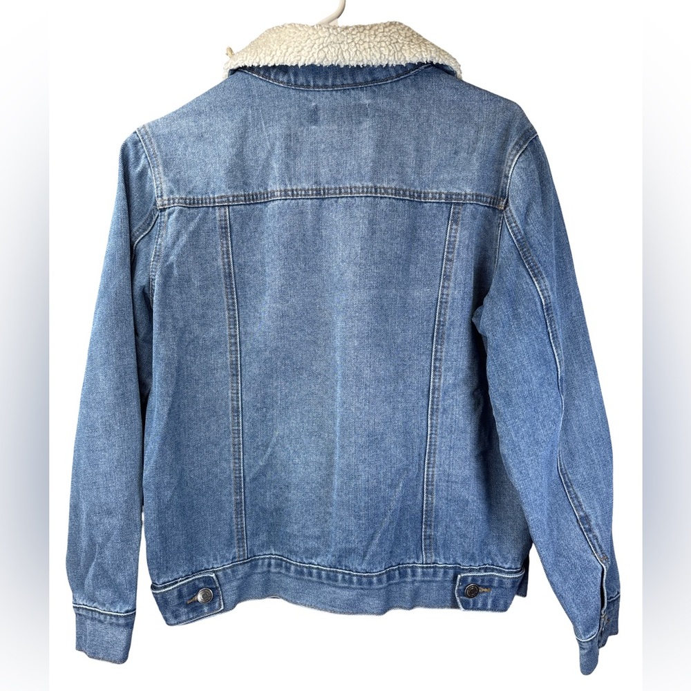 Blue Denim Jacket with Sherpa Collar Medium Working Title - Picture 2 of 5